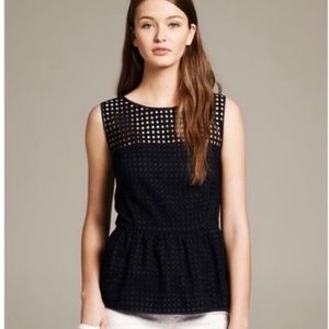 Banana republic navy peplum top